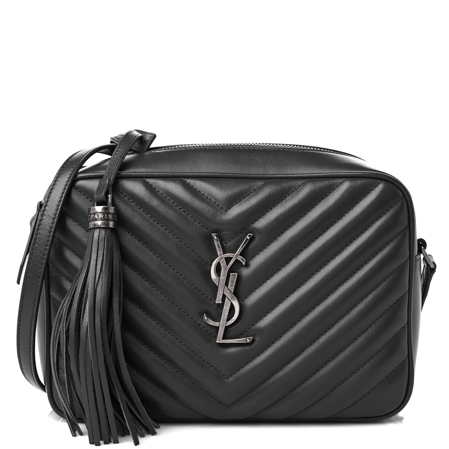 Saint Laurent Calfskin Matelasse Monogram Lou Camera Bag Asphalt 1 of 9