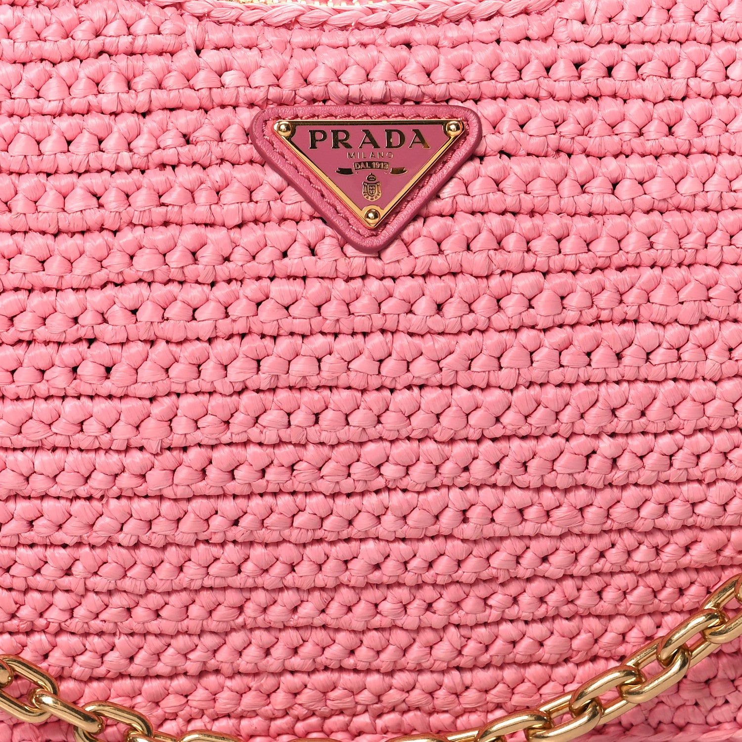 Prada Yarn Raffia Effect Crochet Re-Edition 2005 Shoulder Bag Petalo 7 of 10