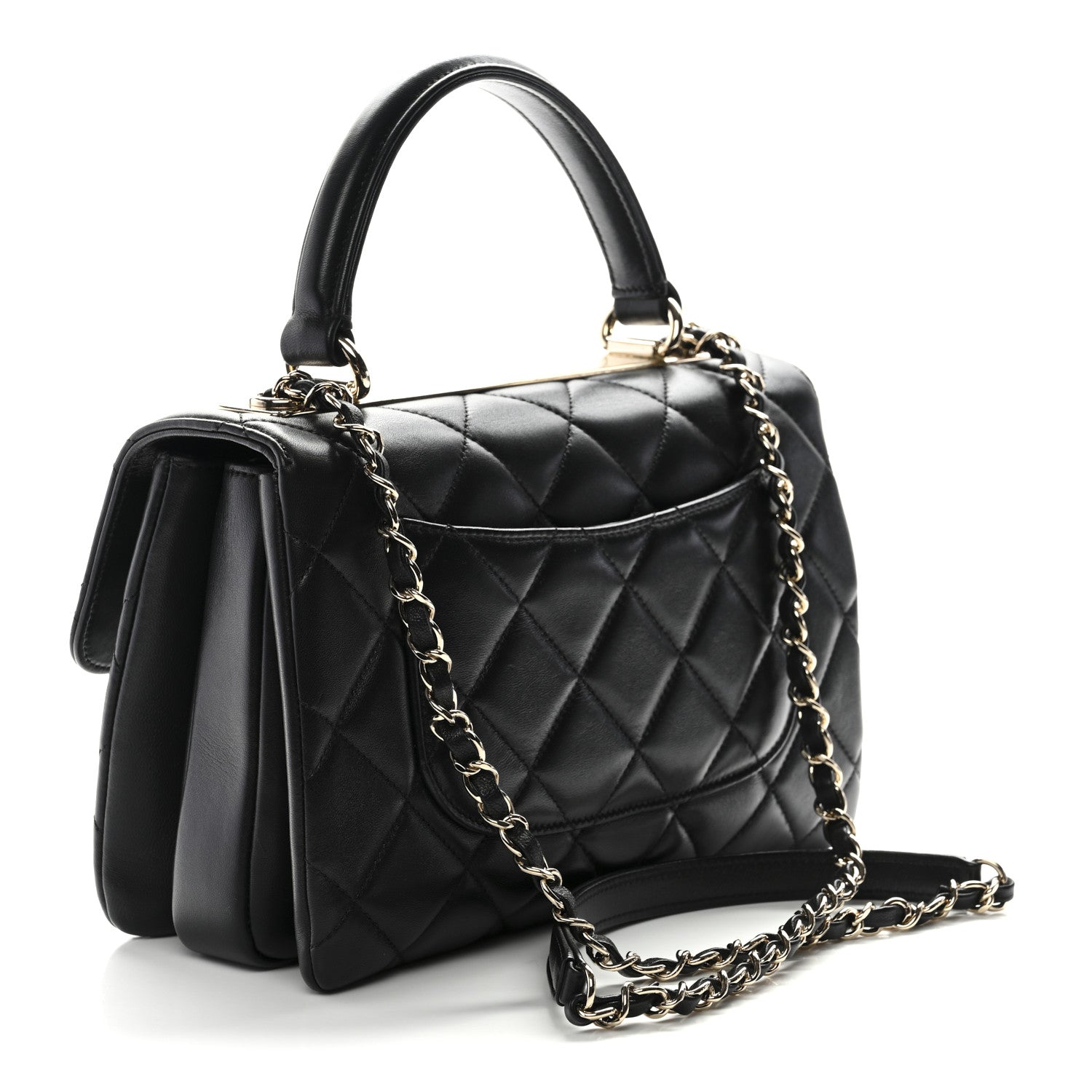 Chanel Lambskin Quilted Small Trendy CC Dual Handle Flap Bag Black 3 of 10