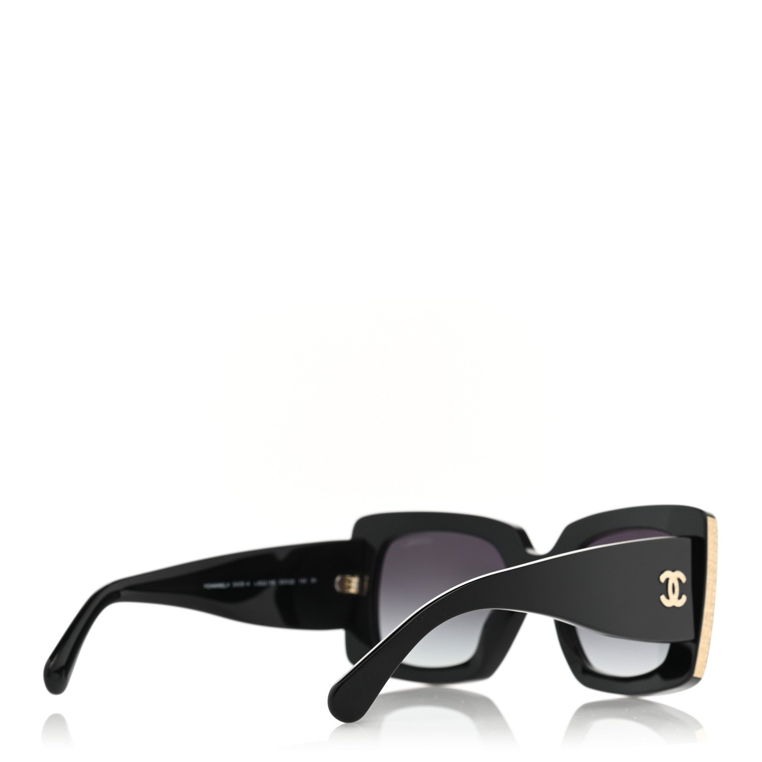 Chanel Acetate Rectangle Sunglasses 5435 Black 4 of 7