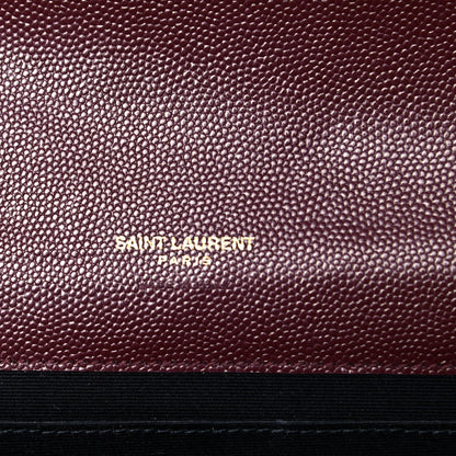 Saint Laurent Grain De Poudre Matelasse Chevron Monogram Envelope Clutch Rouge Legion 8 of 11