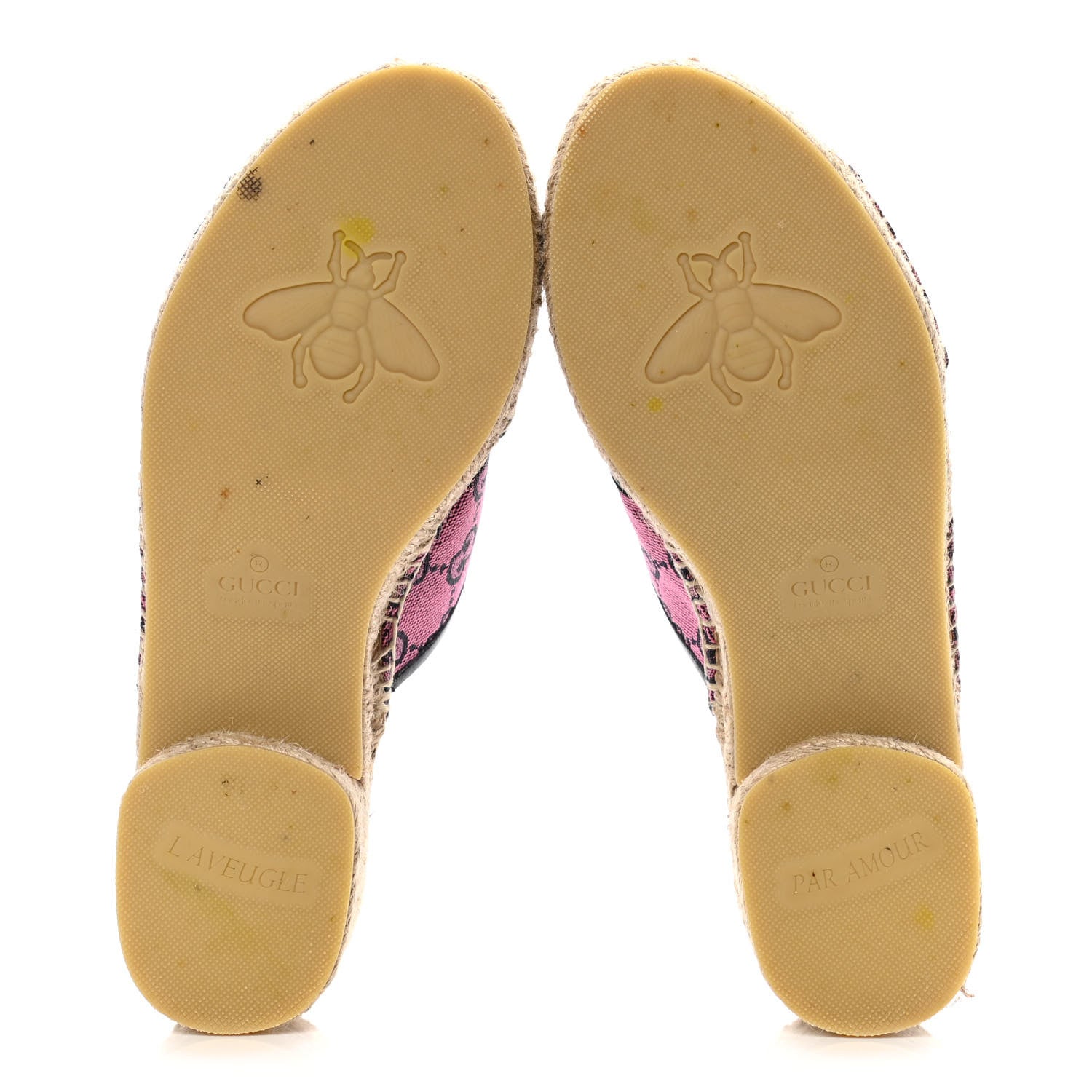 Gucci Monogram Multicolor Criss Cross Espadrille Sandals 37 Pink Blue 7 of 12