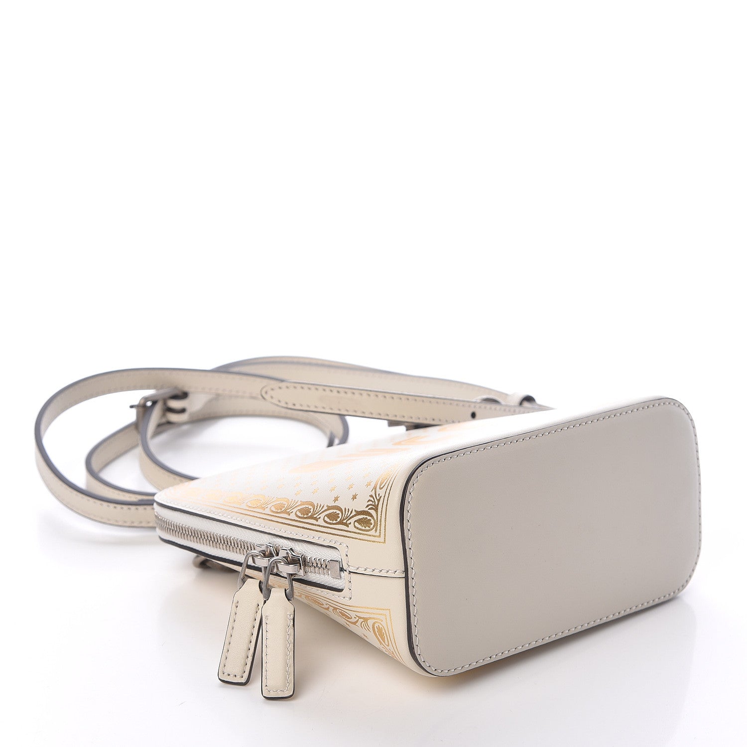 Gucci X SEGA Calfskin GUCCY Stars Mini Dome Shoulder Bag Mystic White Gold 4 of 9
