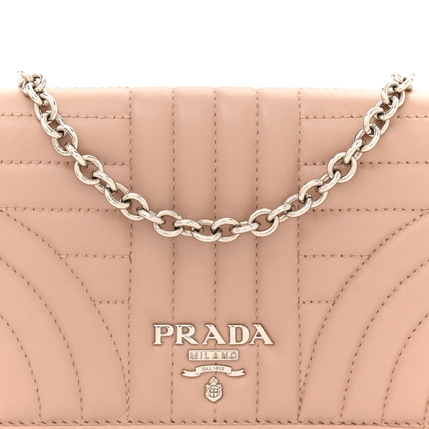 Prada Soft Calfskin Impunture Diagramme Chain Wallet Cipria 7 of 14