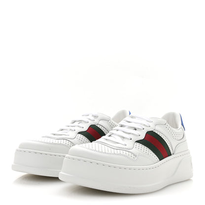 Gucci Calfskin Web Perforated Womens Platform 55mm Sneakers 39 White Bright Splash 4 of 9