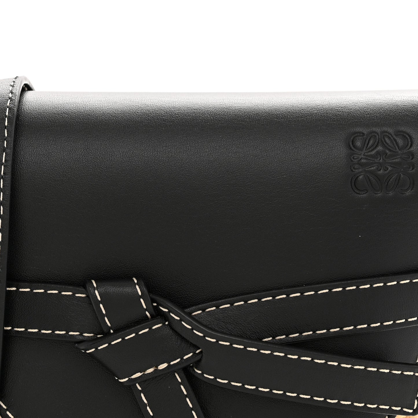 Calfskin Raffia Mini Gate Crossbody Bag Natural Black
