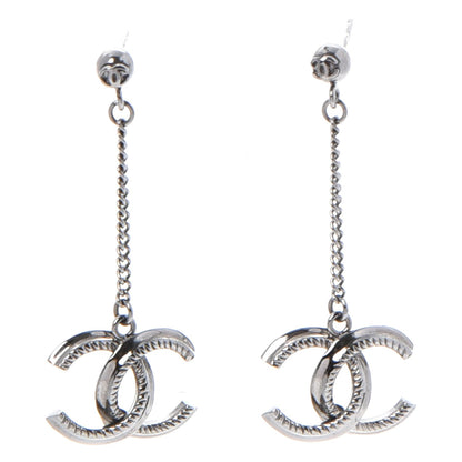 Chanel CC Dangle Earrings Silver 1 of 7