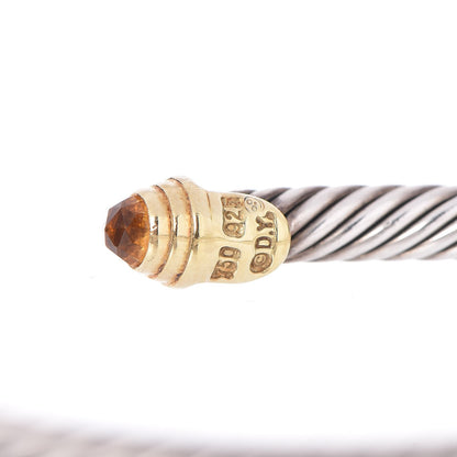 David Yurman Sterling Silver 18K Yellow Gold Citrine 4mm Cable Kids Bracelet 5 of 5