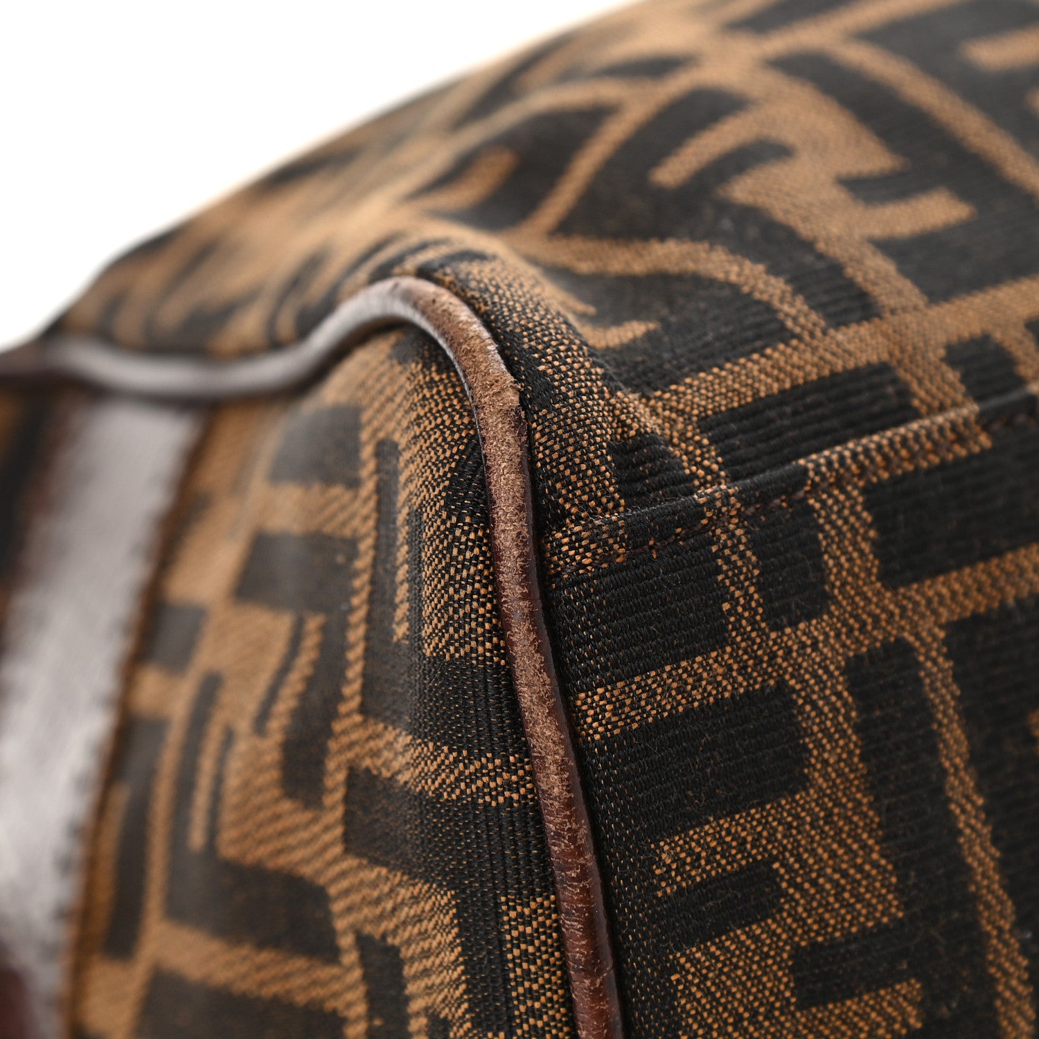 Fendi Zucca Calfskin Lizard Shoulder Bag Tobacco 10 of 12