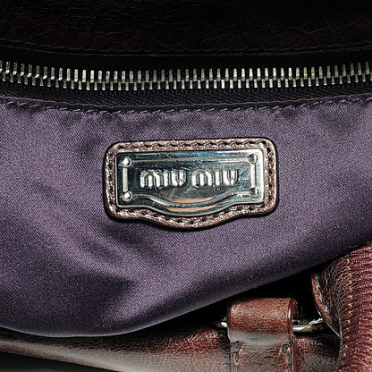 Miu Miu Leather Vitello Lux Bow Bag Brown 6 of 8