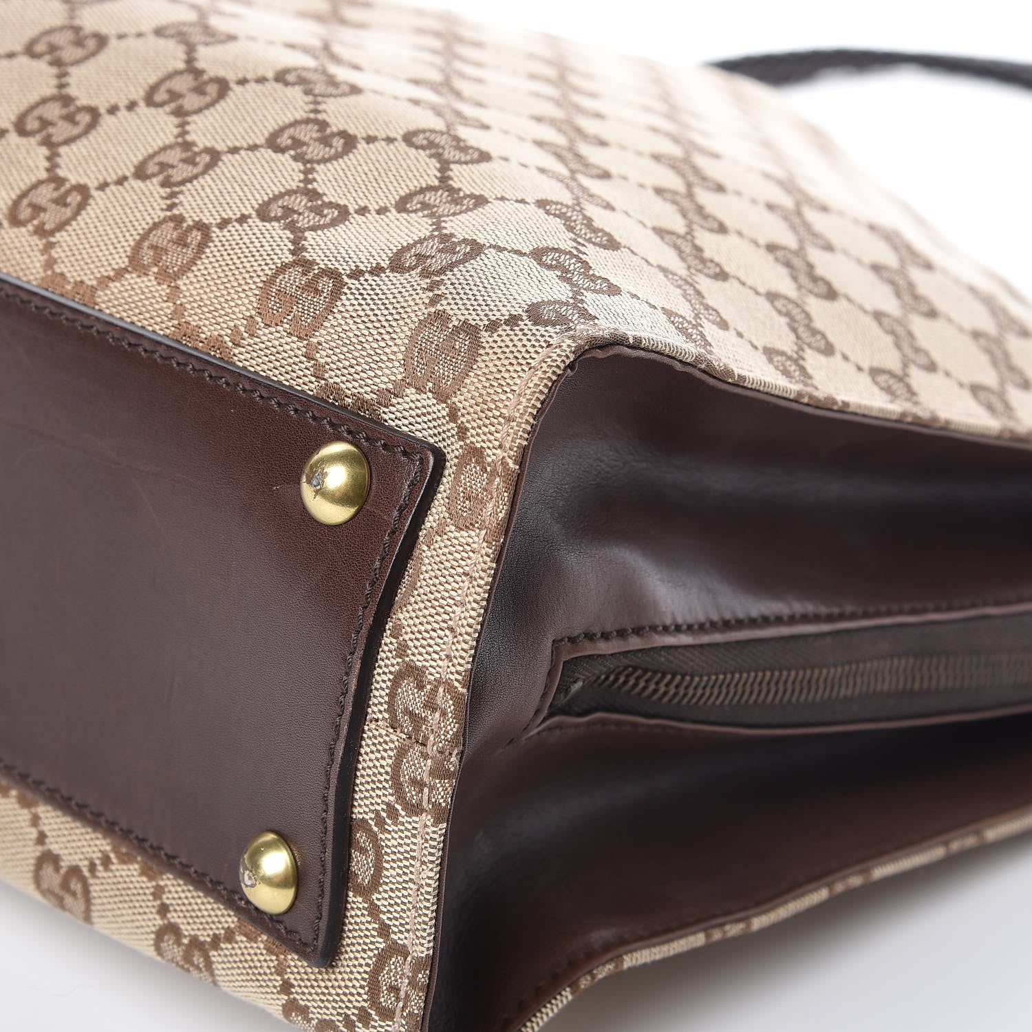 Gucci Monogram Woven Shoulder Bag Brown 13 of 18