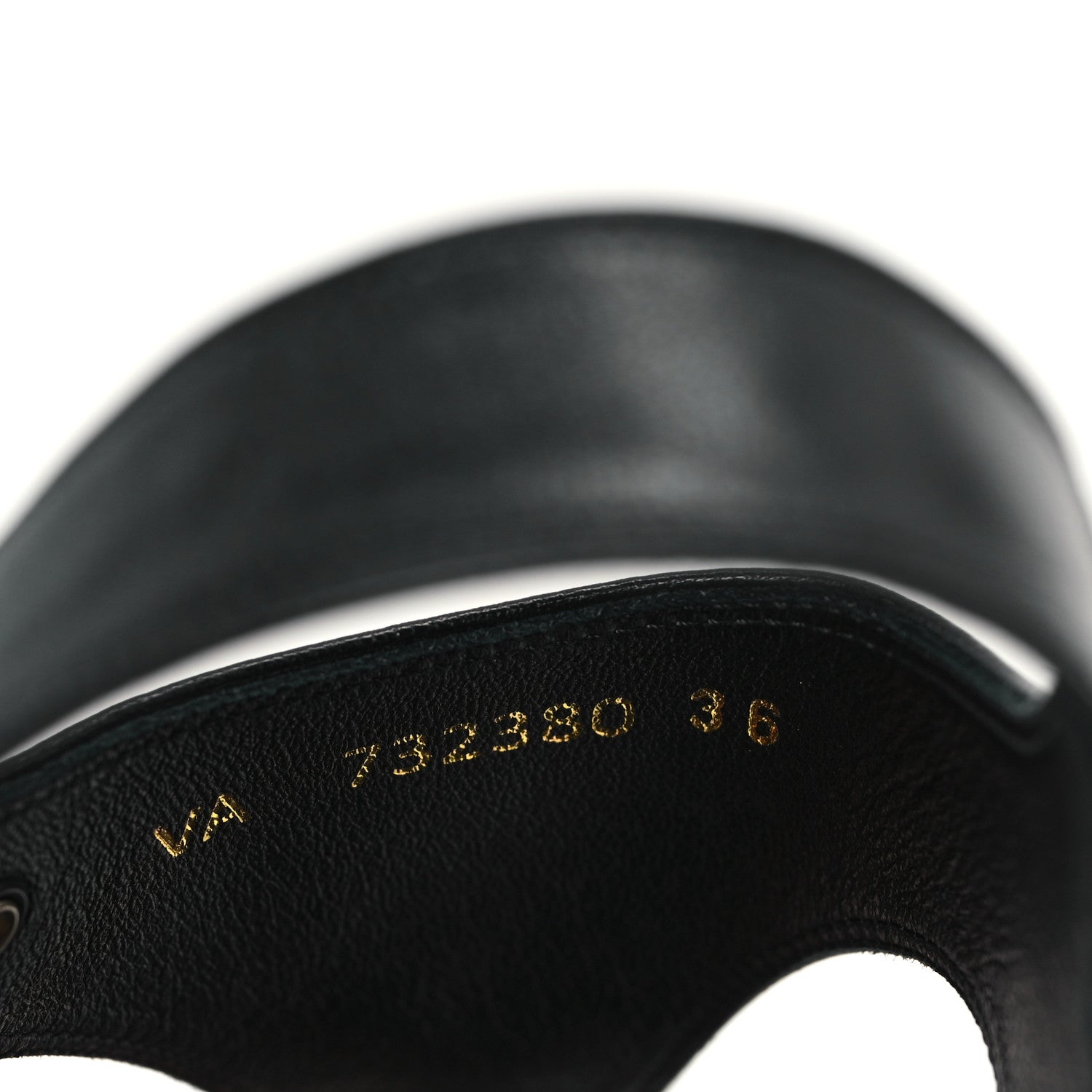 Saint Laurent Calfskin Incrociato Denver Monogram Sandals 36 Black 9 of 9