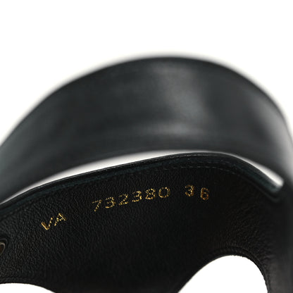Saint Laurent Calfskin Incrociato Denver Monogram Sandals 36 Black 9 of 9