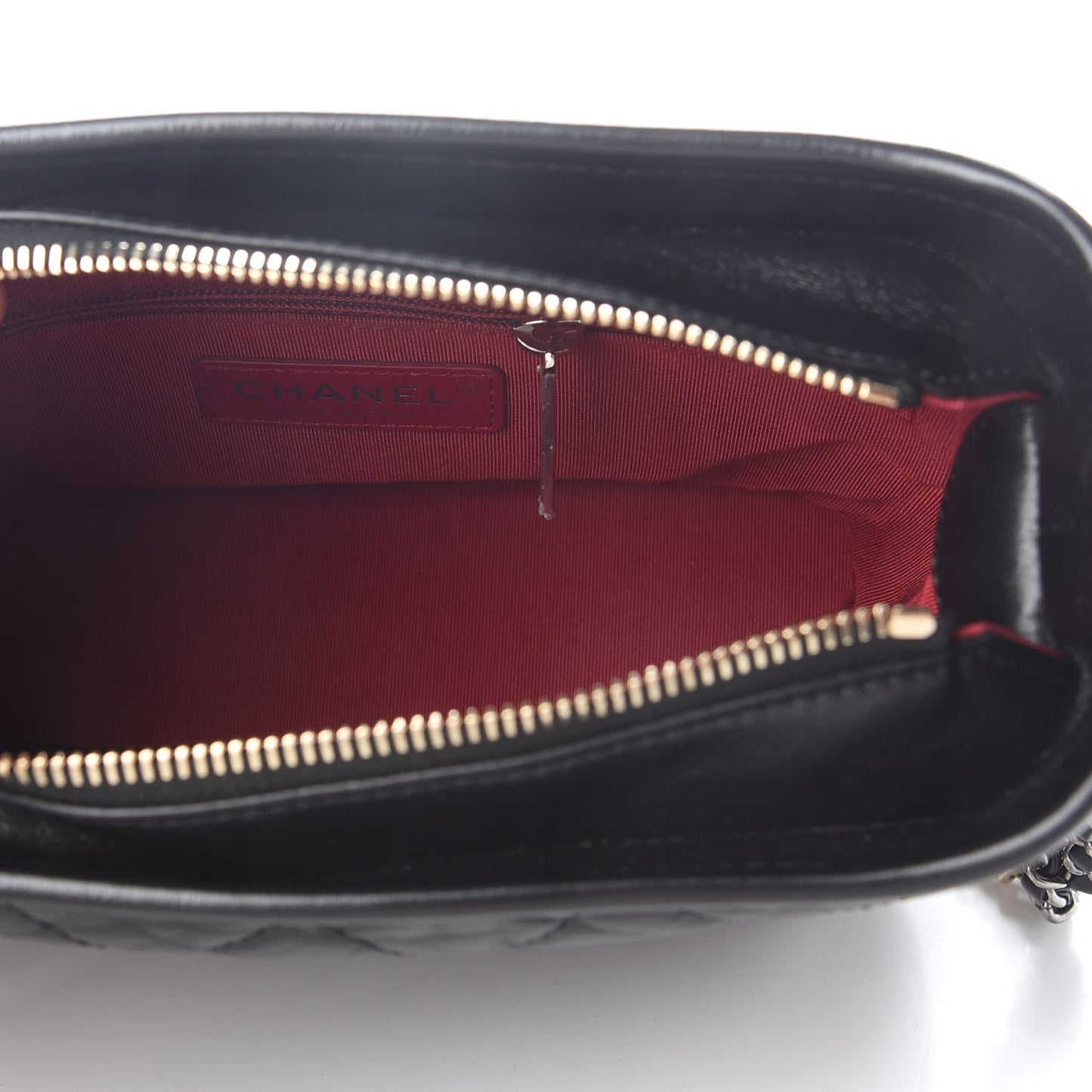 Aged Calfskin Quilted Small Gabrielle Hobo Black