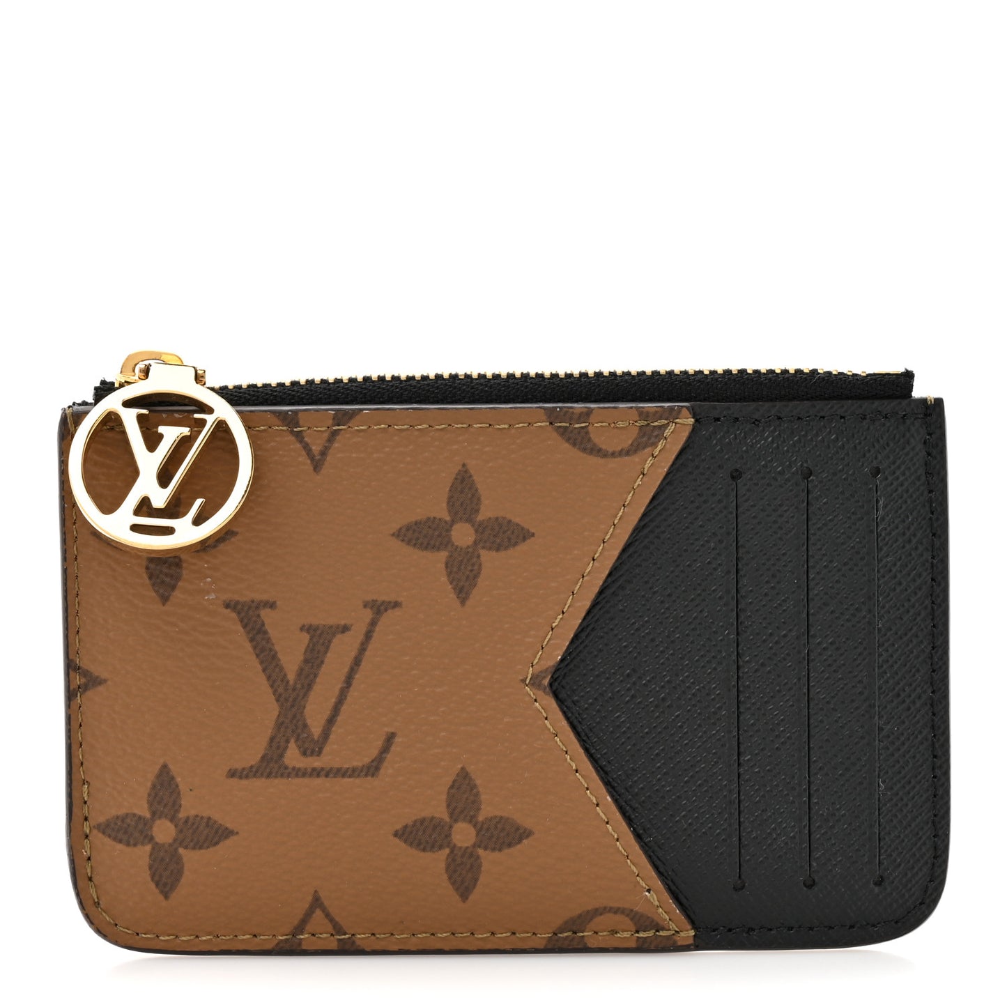 Reverse Monogram Zipped Romy Card Holder
