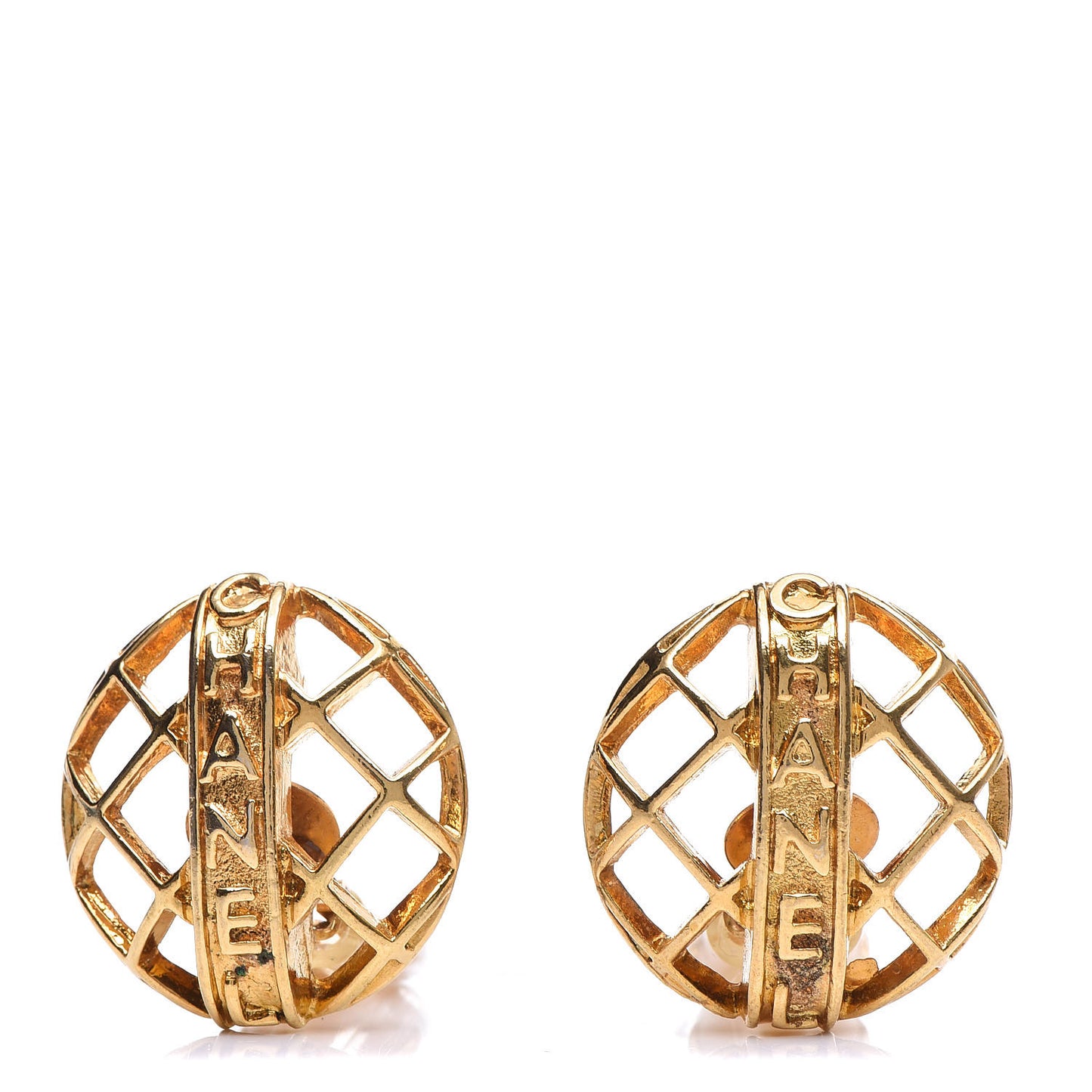 Quilted Clip On Earrings Gold
