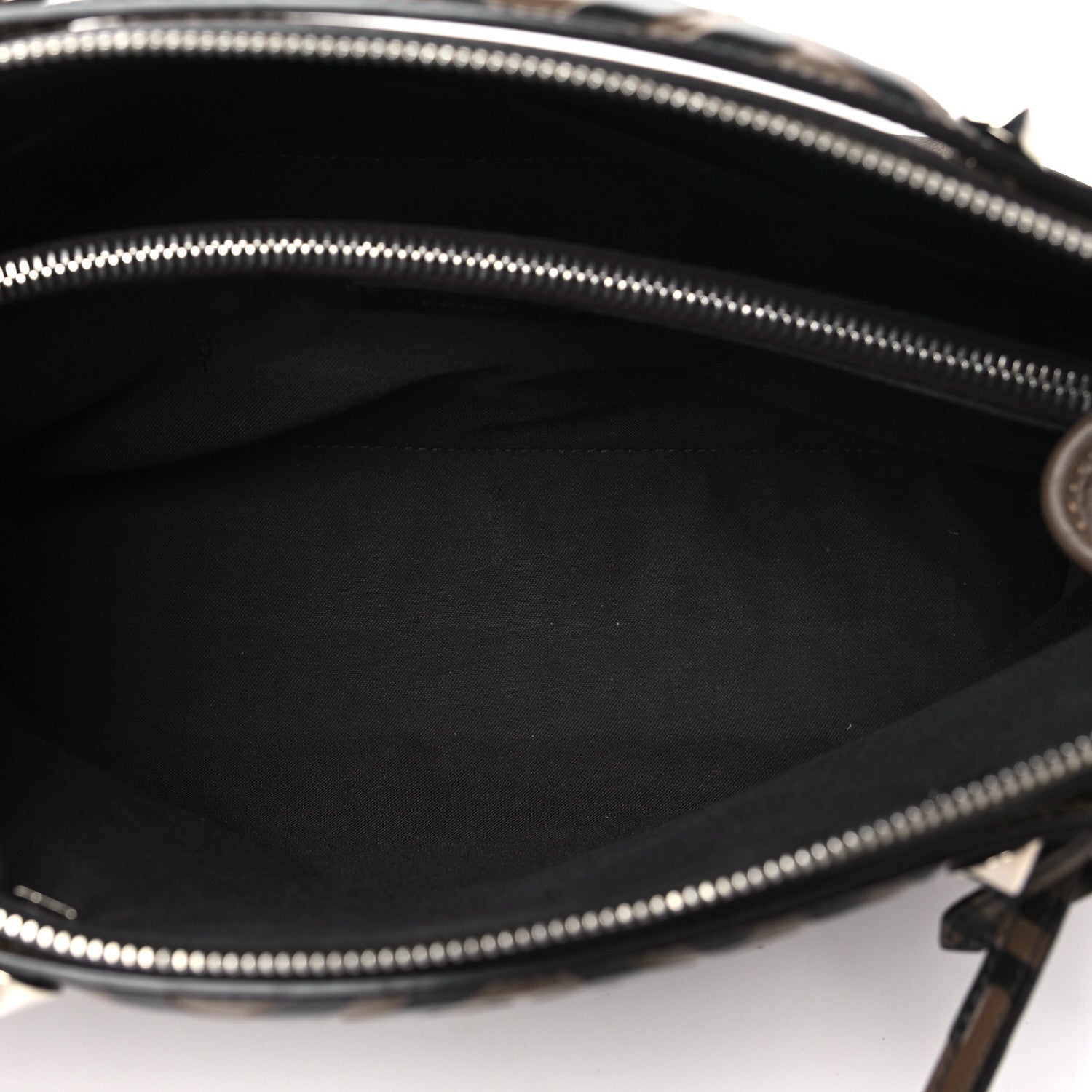 Fendi Vitello Dolce Bi-Color FF 1974 Embossed Medium By The Way Boston Bag Maya Black 6 of 11