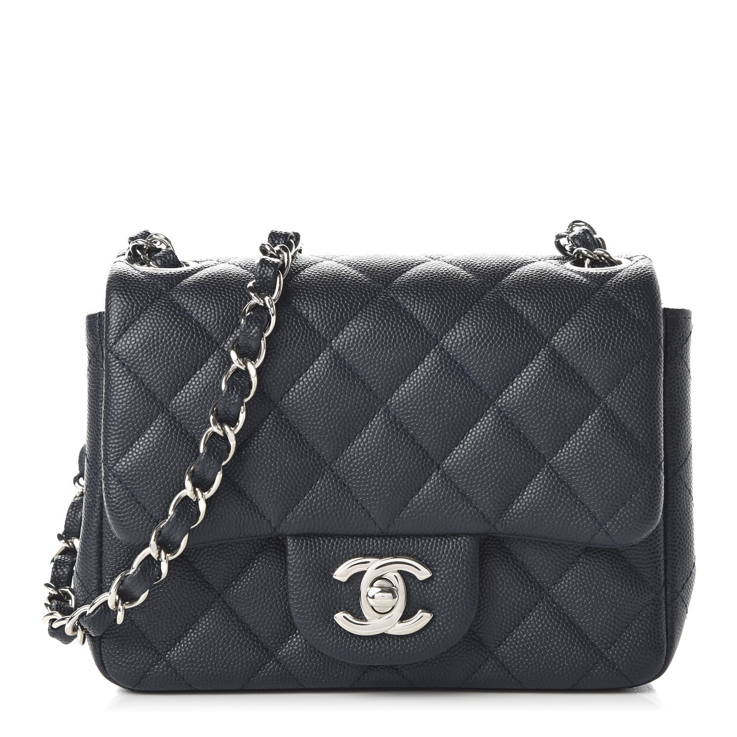 Chanel Caviar Quilted Mini Square Flap Navy 1 of 11