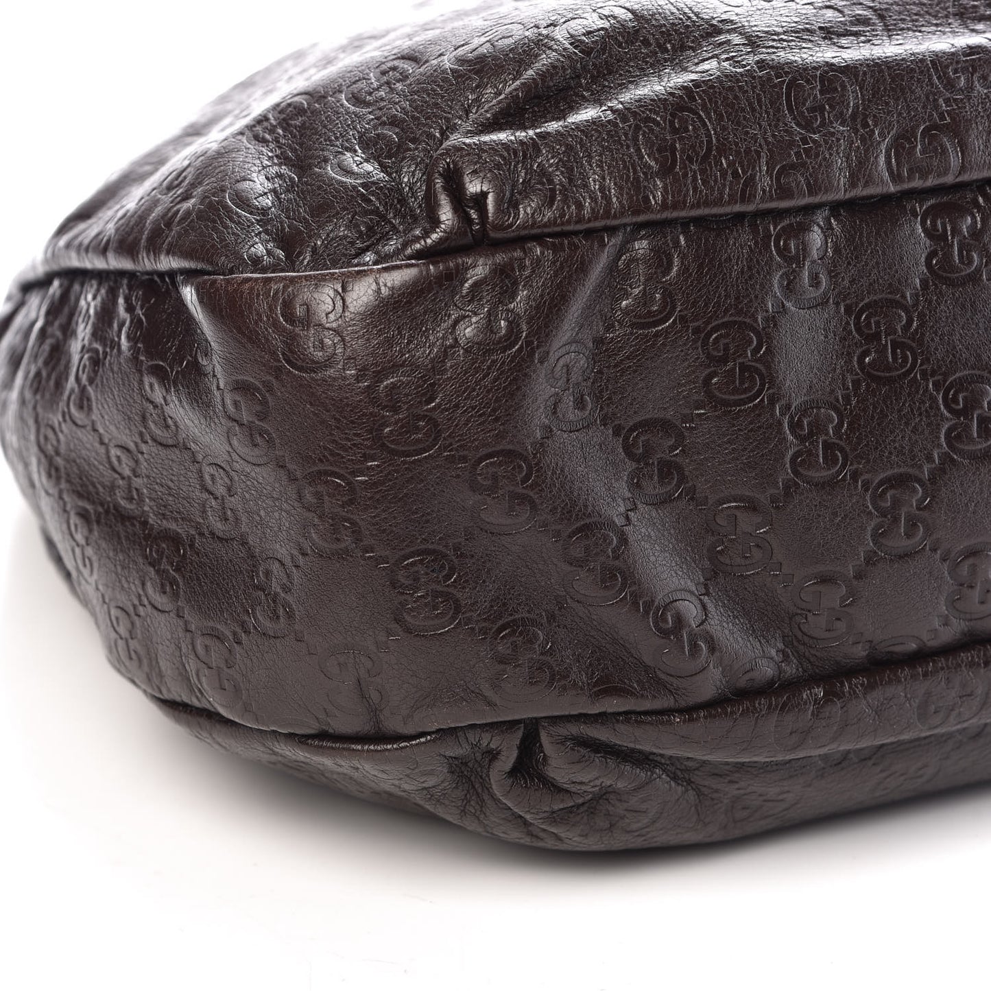 Guccissima Large New Ladies Web Hobo Dark Brown