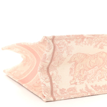 Christian Dior Canvas Embroidered Medium Dioriviera Toile De Jouy Book Tote Rose 9 of 13