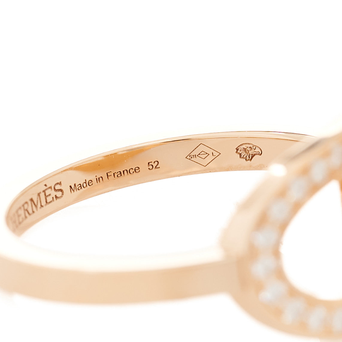 18K Rose Gold Diamond MM Chaine d'Ancre Contour Ring 52 6