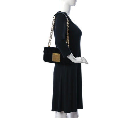 Tom Ford Velvet T Clasp Shoulder Bag Black 2 of 10
