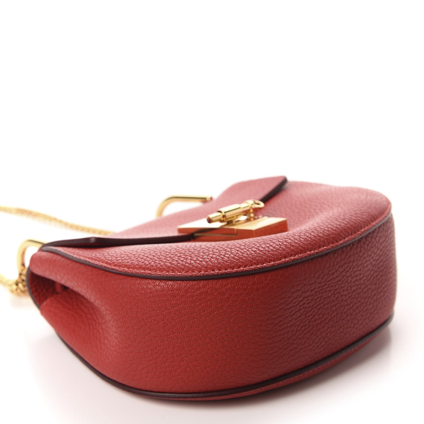 Grained Lambskin Mini Drew Shoulder Bag Plaid Red