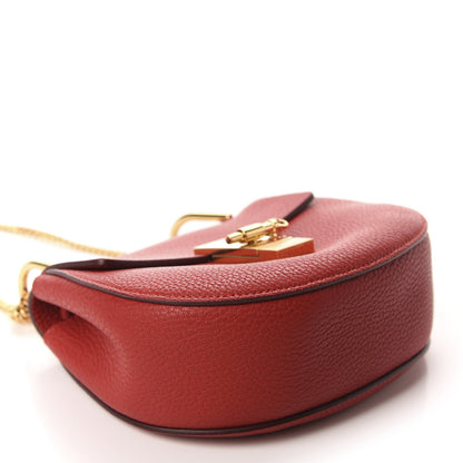Chloe Grained Lambskin Mini Drew Shoulder Bag Plaid Red 4 of 10