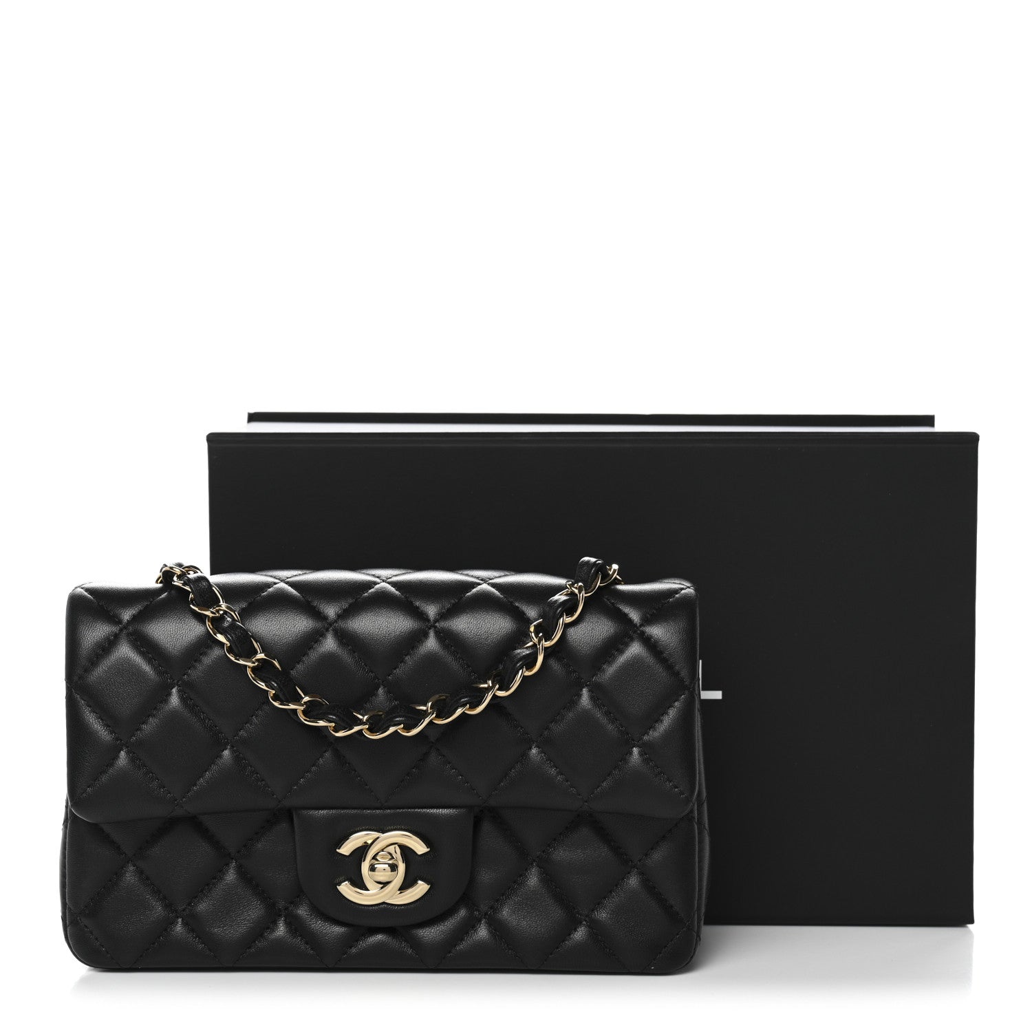 Chanel Lambskin Quilted Mini Rectangular Flap Black 11 of 11