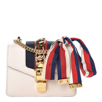 Gucci Calfskin Mini Sylvie Chain Shoulder Bag White 1 of 7