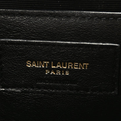 Saint Laurent Grain De Poudre Textured Mixed Matelasse Medium Triquilt Monogram Satchel Dark Beige 6 of 8