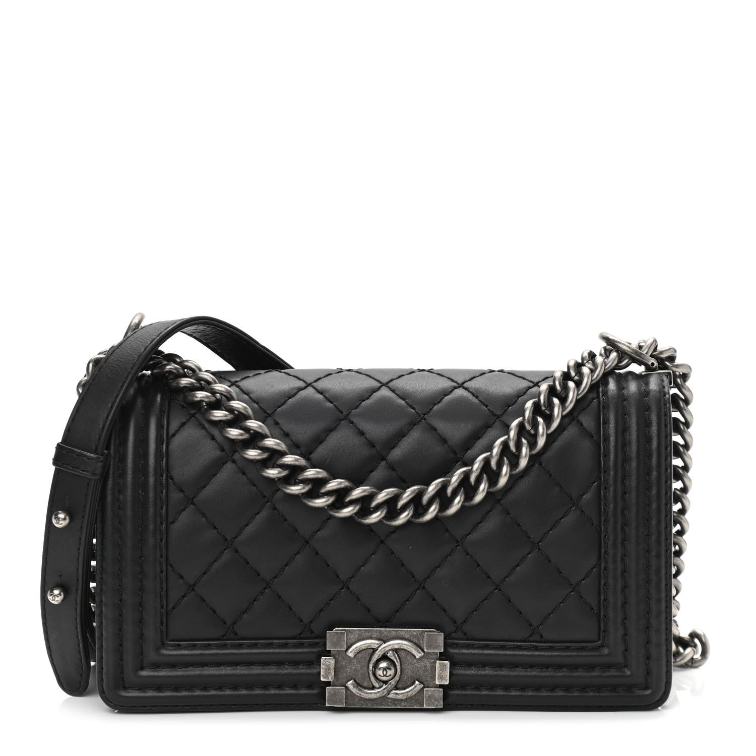 Chanel Lambskin Quilted Small Boy Flap Black 1 of 12