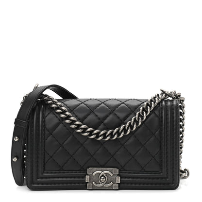 Chanel Lambskin Quilted Small Boy Flap Black 1 of 12
