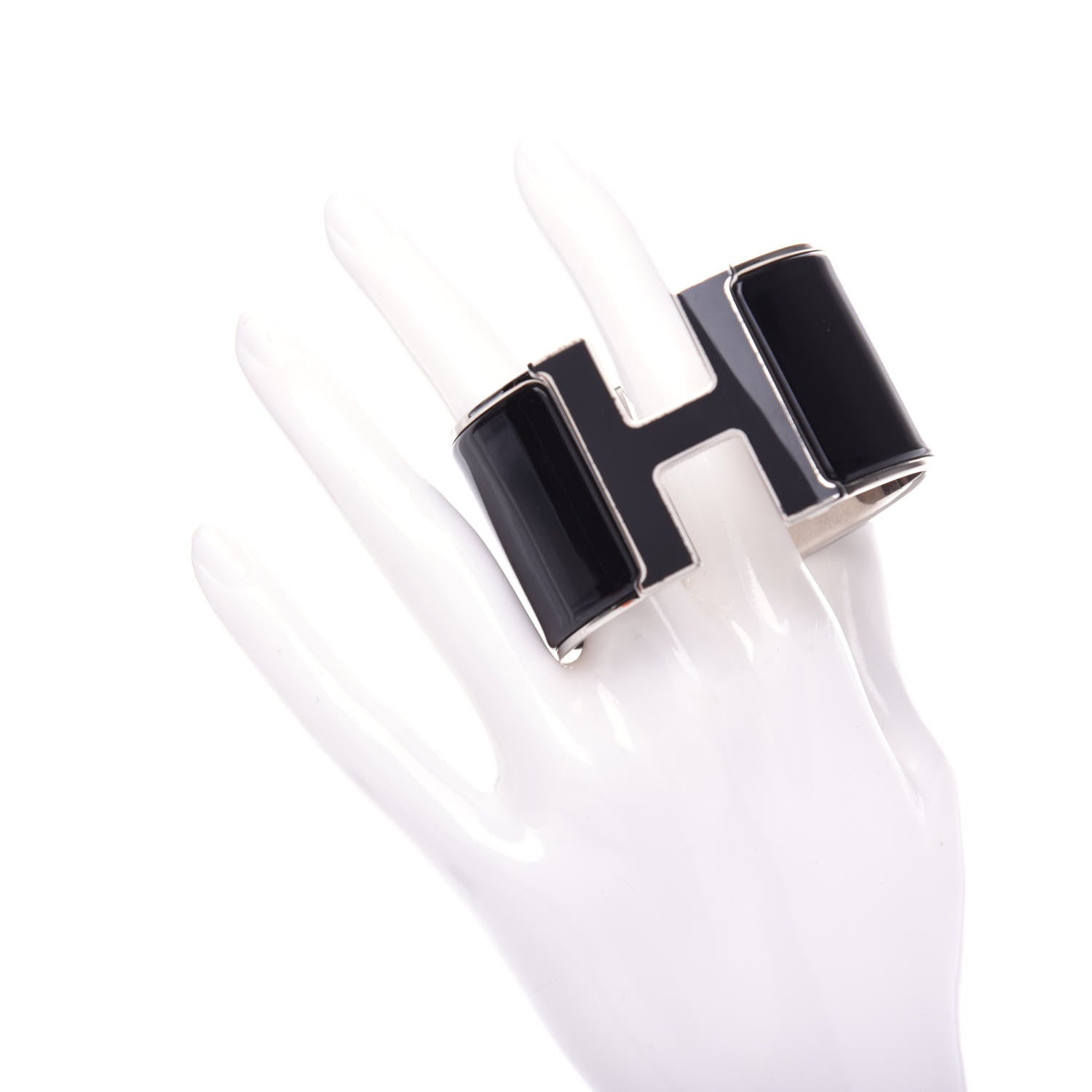 Hermes Enamel Extra Wide Clic Clac H Bracelet PM Black 2 of 5