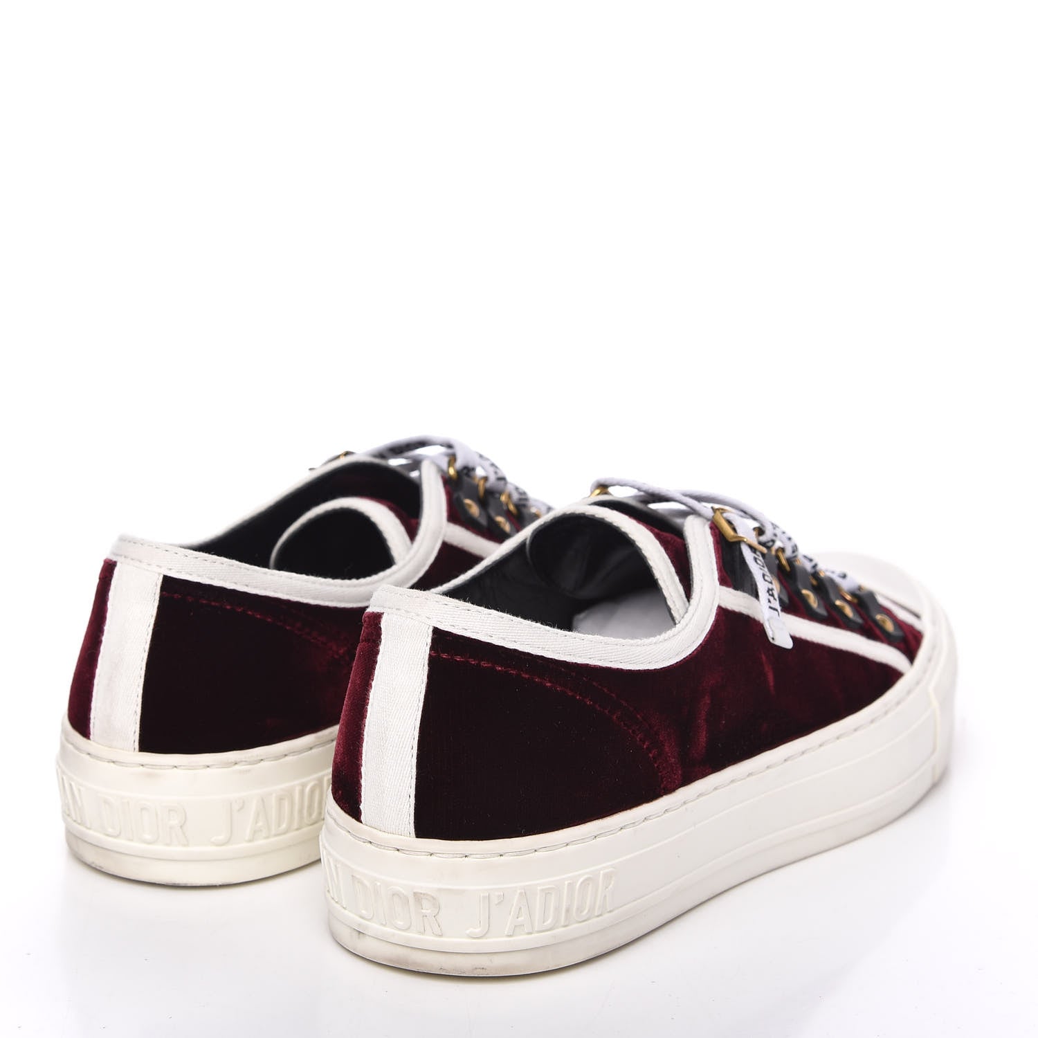 Christian Dior Velvet Walk'N'Dior Low Top Sneakers 38.5 Deep Amaranth 4 of 9