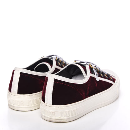 Christian Dior Velvet Walk'N'Dior Low Top Sneakers 38.5 Deep Amaranth 4 of 9