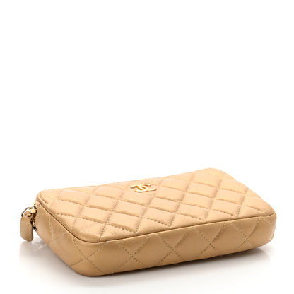 Chanel Metallic Lambskin Quilted Graffiti Small Clutch With Chain Gold 4 of 12