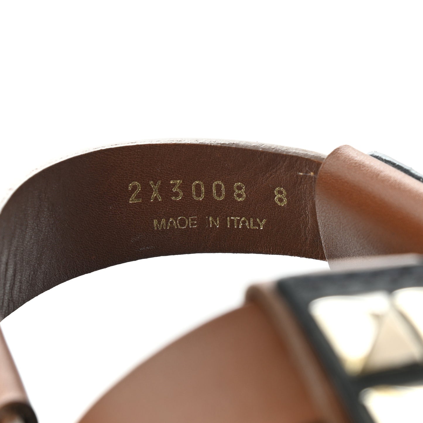 Calfskin Studded Mens Nova Sandals 8 Brown