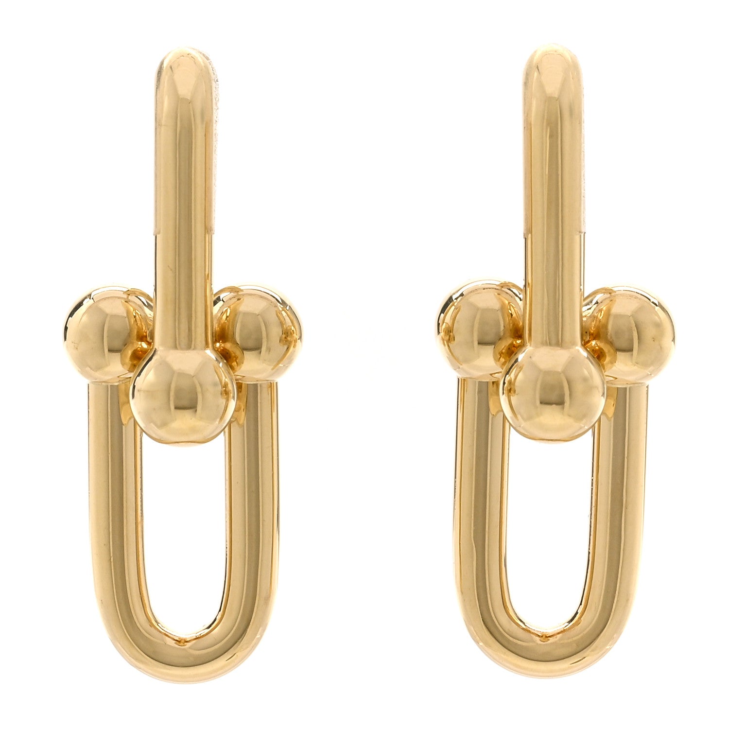 Tiffany 18K Yellow Gold Large HardWear Link Earrings 1 of 5