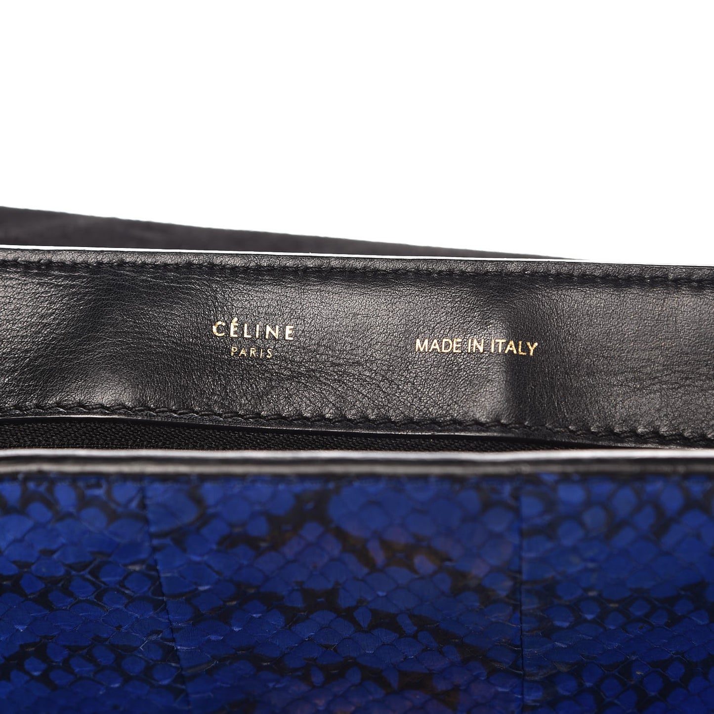 Python Calfskin Medium Trapeze Blue Black