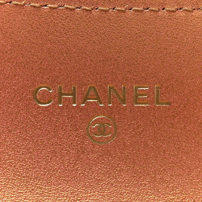 Chanel Metallic Lambskin Quilted Flap Card Holder Wallet Golden 6 of 10