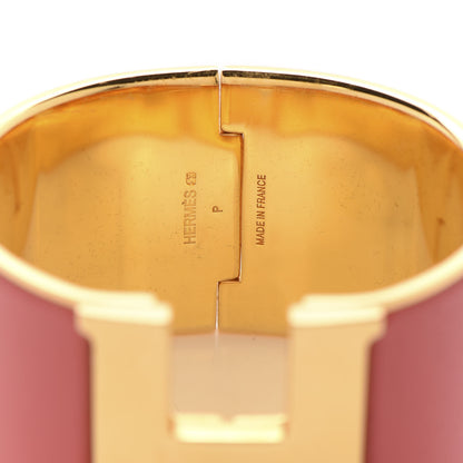 Hermes Enamel Extra Wide Clic Clac H Bracelet PM Rouge Corail 4 of 5