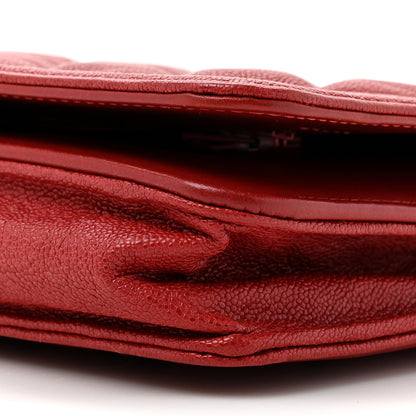 Chanel Caviar Quilted Boy Wallet On Chain WOC Red 11 of 13