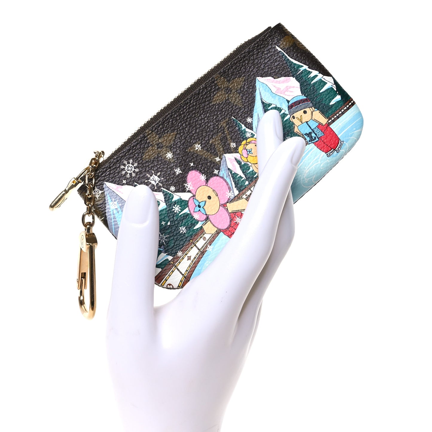 Monogram 2023 Christmas Animation Alpine Key Pouch Pink