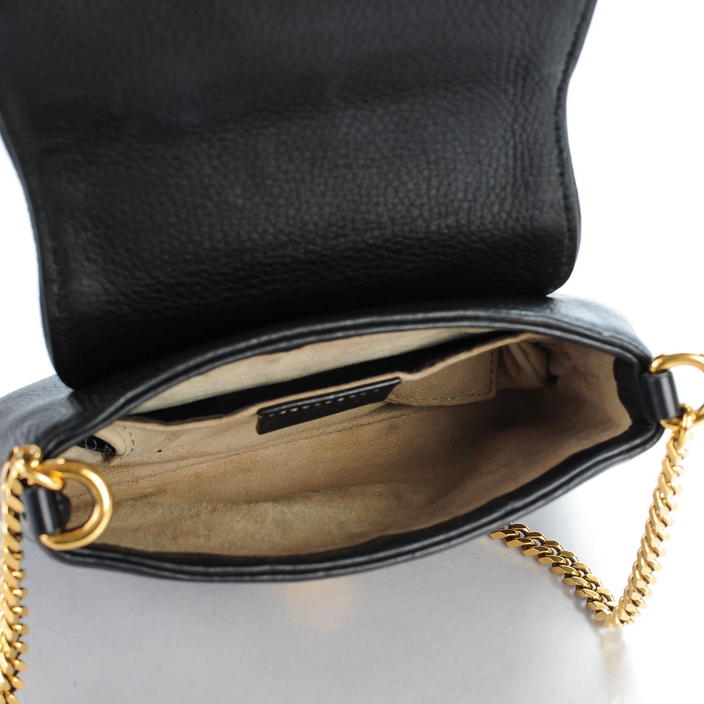 Pebbled Calfskin Small 1973 Chain Shoulder Bag Black