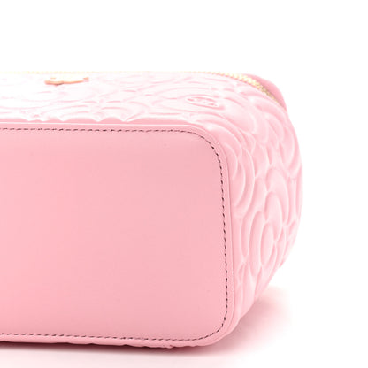 Chanel Lambskin Camellia Embossed Small Vanity Case With Chain Pink 10 of 10