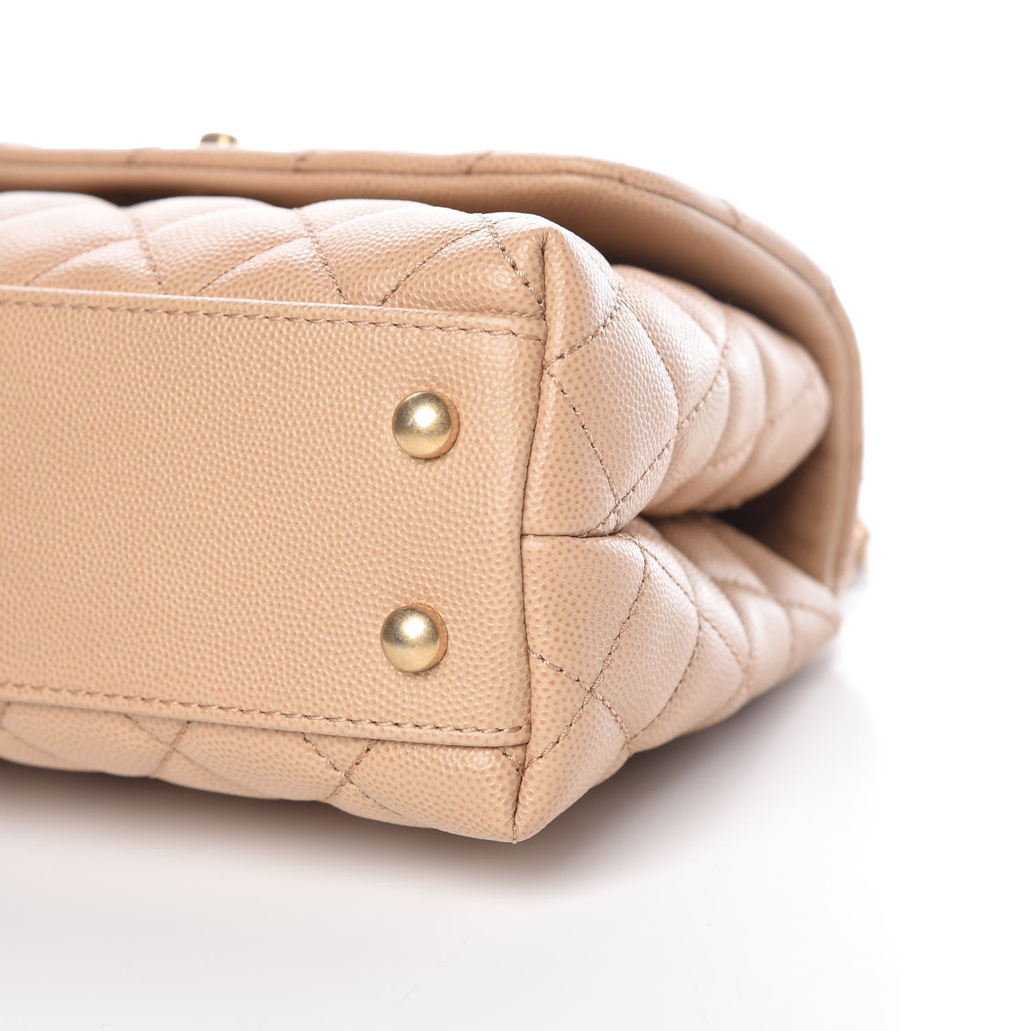 Chanel Caviar Quilted Mini Coco Handle Flap Beige 6 of 10