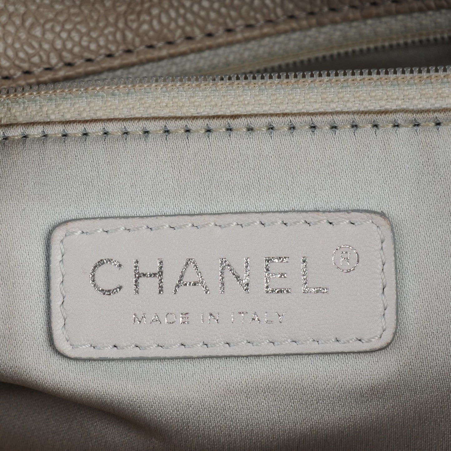 Caviar Quilted Large Elastic Tote Gray