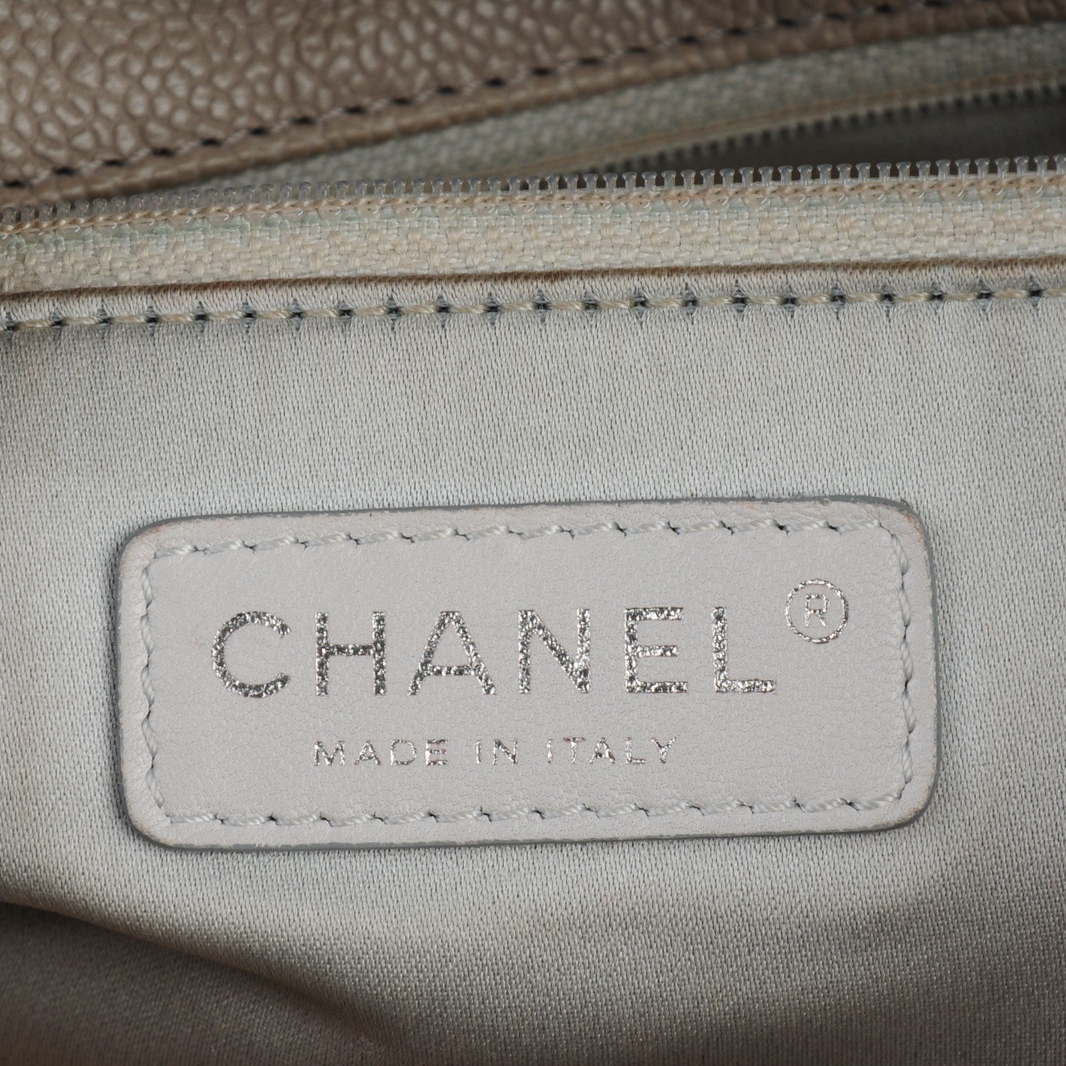 Chanel Caviar Quilted Large Elastic Tote Gray 6 of 8
