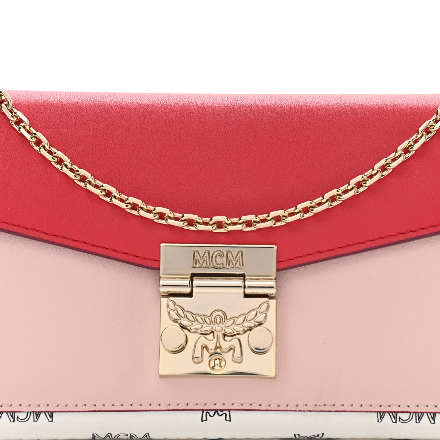 MCM Visetos Large Patricia Wallet On Chain Block Pink 11 of 11